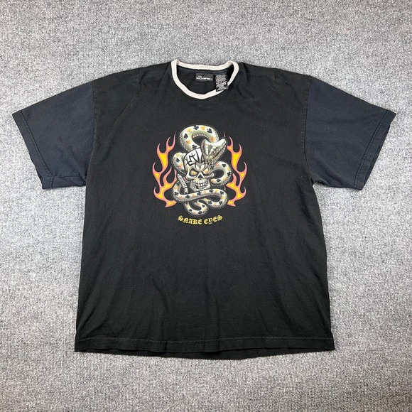 Vintage No Boundaries T Shirt Mens Xl Black Snake Eyes Grunge Y2K Skater Surf - Picture 1 of 9